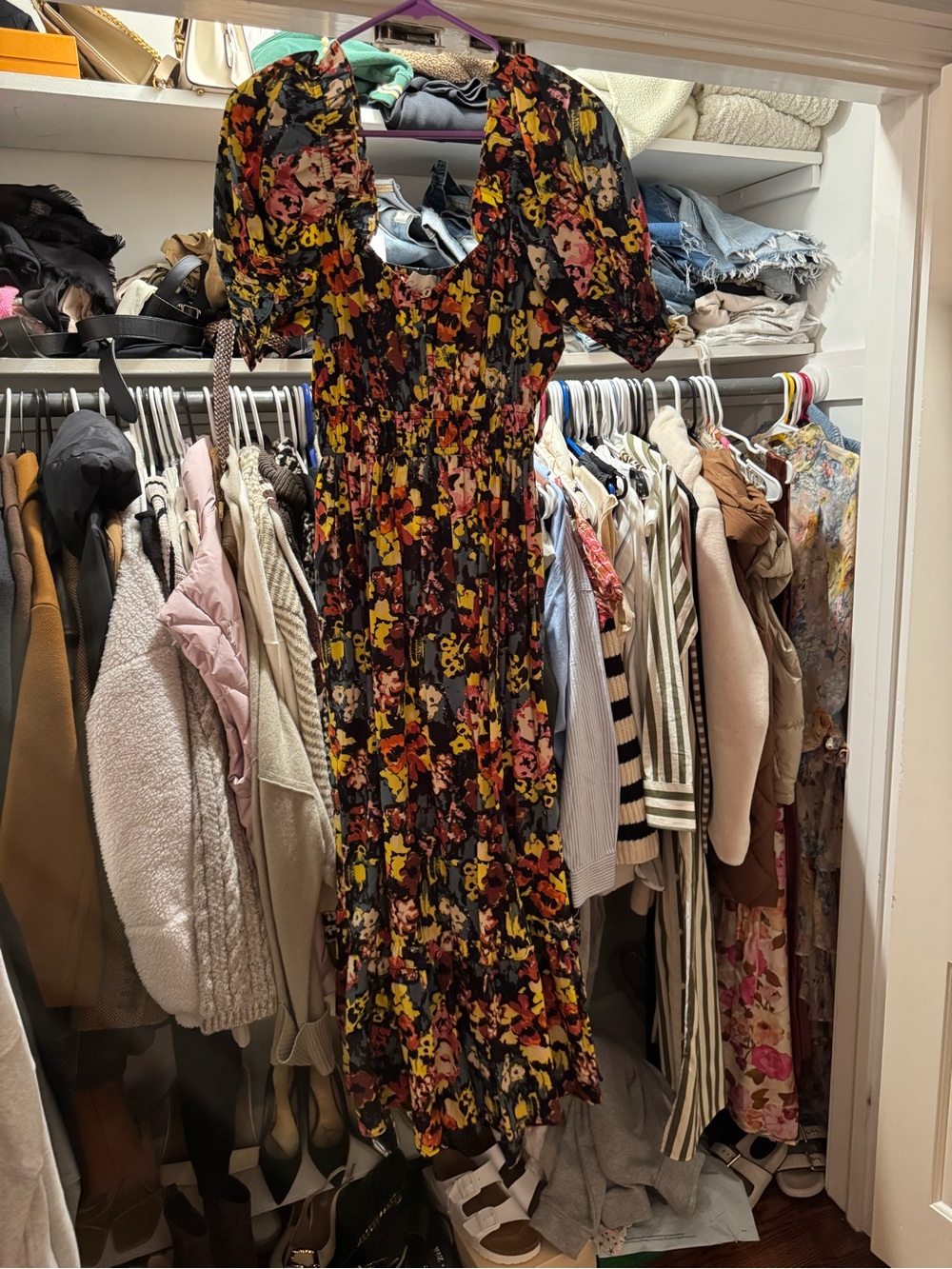 Cleobella Black Floral Maxi Dress with Yellow and Pink Print